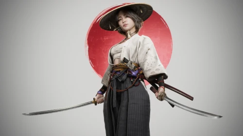 日本武士女战士 角色艺术 武士 女性战士 4K