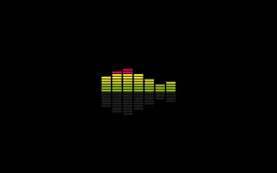 像素化音量条 像素艺术 黑色背景 彩色条形图 2K