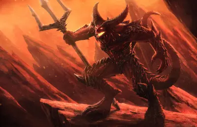 地狱恶魔持三叉戟 恶魔 三叉戟 地狱 1080P