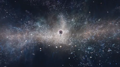 星云中心奇点 宇宙星空 科幻风格 深蓝与银白 4K