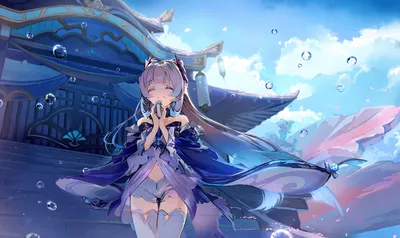 梦幻少女 动漫 幻想 蓝色 4K
