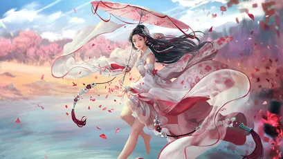 樱花仙子 古风 樱花 飘逸 8K
