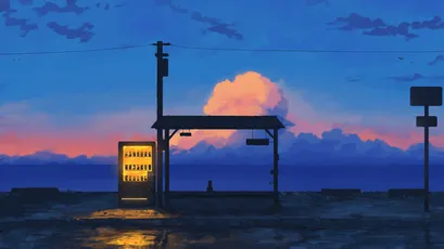 黄昏车站 场景 黄昏 天空 4K
