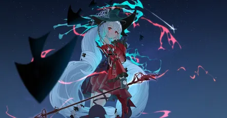 神秘魔女 动漫 魔女 暗夜 4K