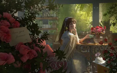 花园中的浪漫时刻 花园 浪漫 粉色 8K