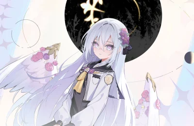 梦幻天使少女 动漫风格 幻想主题 白色与粉色 4K