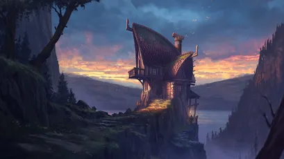 奇幻城堡 奇幻 城堡 黄昏 4K