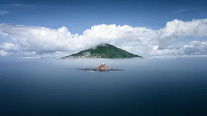 云海孤岛 自然风光 岛屿 云海 1080P