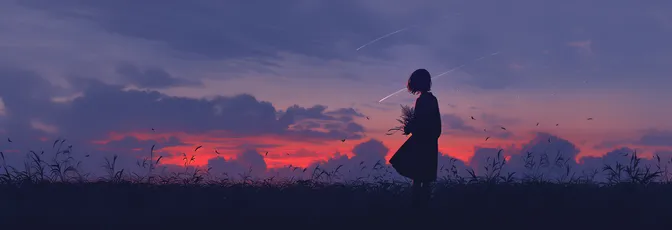 暮色行者 黄昏 剪影 动漫风格 2K