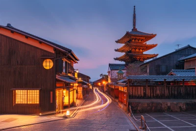 日本传统街景 日本 传统建筑 夜晚 1080P
