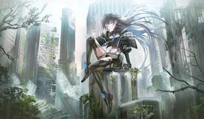 废墟中的少女 科幻 末世 动漫风格 4K