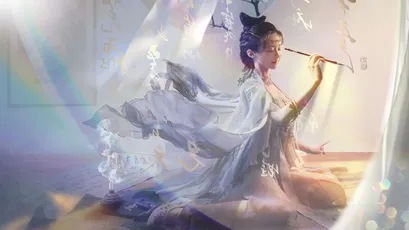 古风女子绘画 古风 绘画 白色 4K