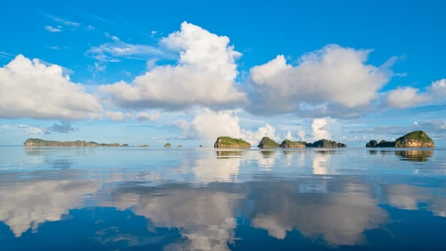 宁静海岛风光 海岛 自然风光 蓝天白云 4K