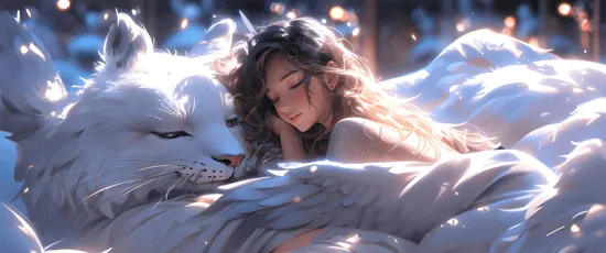 梦幻雪夜 幻想艺术 冬季场景 柔和色调 2K