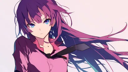 紫色长发少女 动漫 紫色长发 少女 4K