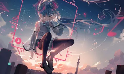 未来都市幻想 科幻 城市夜景 粉色头发 4K
