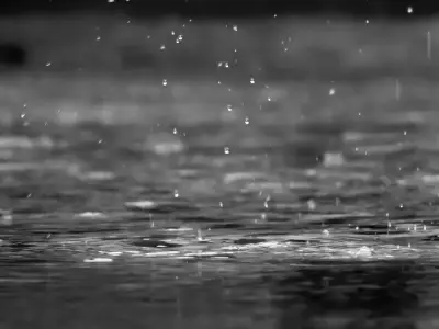 雨落水面 雨滴 水面 涟漪 4K
