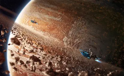 木星轨道的星际飞船 太空 科幻 宇宙飞船 1080P