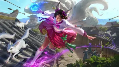 仙侠少女施法场景 仙侠 动态姿势 紫色魔法 4K