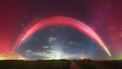 夜空中的彩虹 夜景 星空 彩虹 1080P
