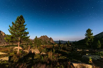 星空下的山林 自然风光 夜景摄影 深蓝星空 4K