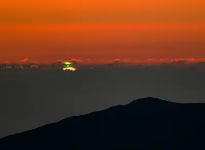 日落山影 日落 山脉 橙色 2K