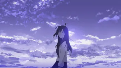 紫霞下的少女 动漫 少女 紫色 4K