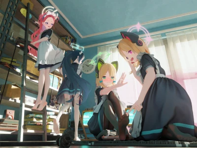 四位动漫少女在房间 动漫 少女 室内 4K