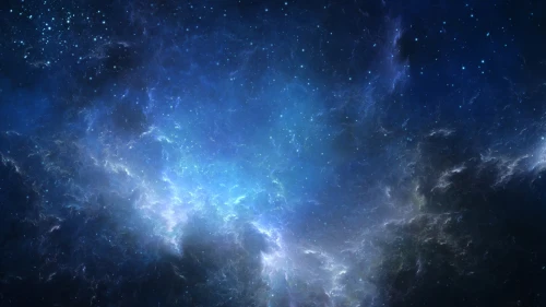 蓝色星云背景图 星空 宇宙 星云 4K