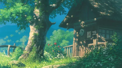田园小屋 田园 日式风格 绿色 4K
