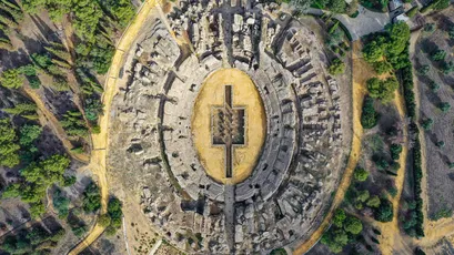 古代遗址的圆形建筑 历史遗迹 圆形结构 自然景观 4K