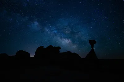 星空下的岩影 夜景 银河 剪影 8K