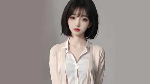 简约优雅的女性肖像 人物摄影 简约风格 柔和色彩 4K