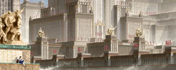 宏伟的苏维埃宫殿 建筑 未来主义 概念艺术 4K