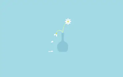 简约插画：单枝雏菊 简约 插画 单枝 2K