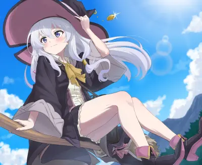 魔法少女的晴空 动漫风格 魔法少女 蓝天白云 2K