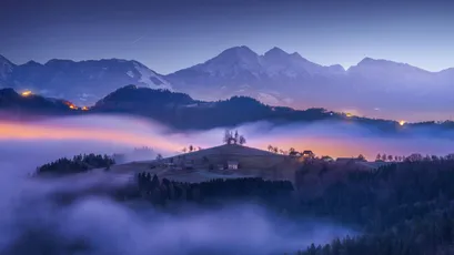 晨雾山景 晨雾 山景 自然风光 4K