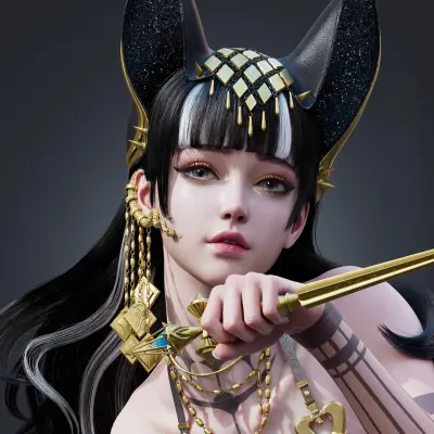 持剑的猫耳少女 奇幻 CG艺术 游戏角色 2K