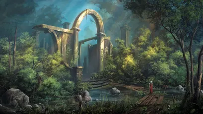 神秘古堡 场景 风格 森林 4K