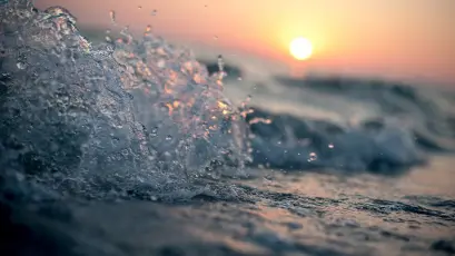 日落海浪 海边 日落 海浪 1080P