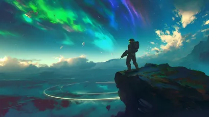 异星极光孤影 科幻 极光 孤独 4K