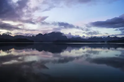 暮色下的湖光山影 风景 湖泊 倒影 4K
