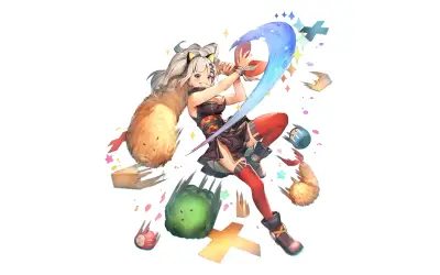 少女持剑战斗插画 动漫 战斗 奇幻 1080P