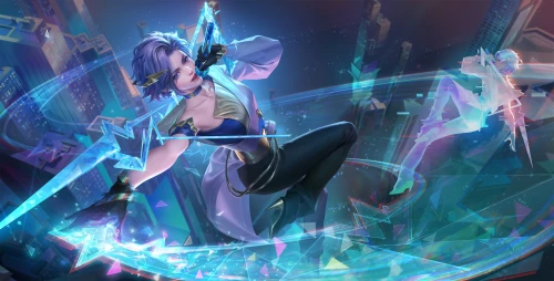 未来战士与机械分身 游戏角色 赛博朋克 科幻 4K
