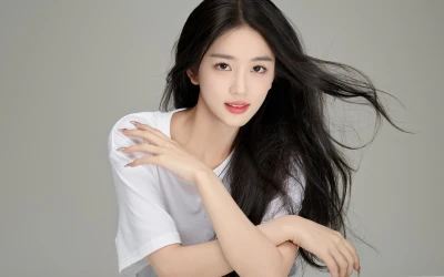 白T恤长发美女性感写 女性 长发 白色T恤 4K