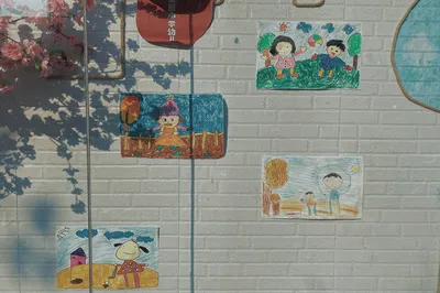 儿童画墙 儿童画 墙壁艺术 彩色 2K