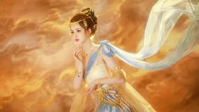 仙姿飘逸 古风 仙侠 金色云霞 4K