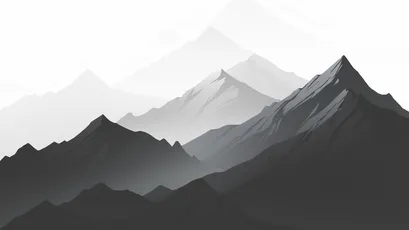 雪山剪影 雪山 剪影 黑白 4K