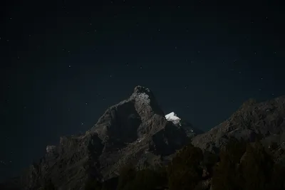 夜幕下的山峰 山脉 夜晚 星空 4K