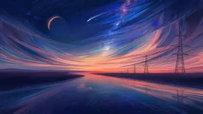 梦幻星空电力线 梦幻 星空 电力线 1080P